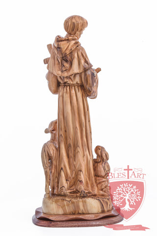 St. Francis and the Animals, Cathedral Quality, Size: 17.7"/45 cm