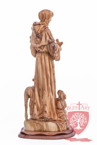 St. Francis and the Animals, Cathedral Quality, Size: 17.7"/45 cm