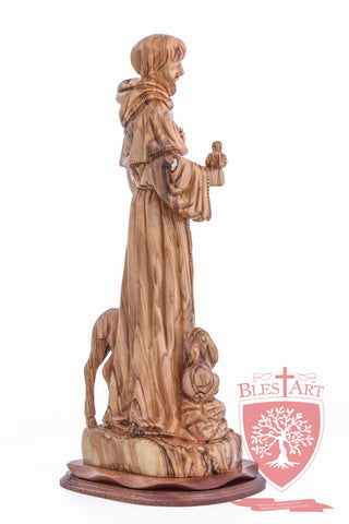 St. Francis and the Animals, Cathedral Quality, Size: 17.7"/45 cm