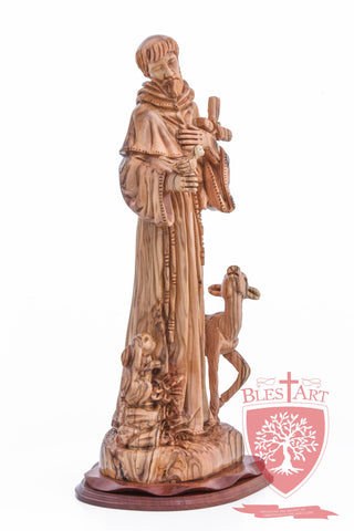 St. Francis and the Animals, Cathedral Quality, Size: 17.7"/45 cm