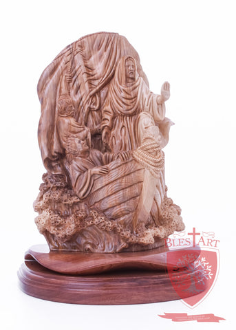 Jesus stopping the storm, Size: 8" 4" 10.5"