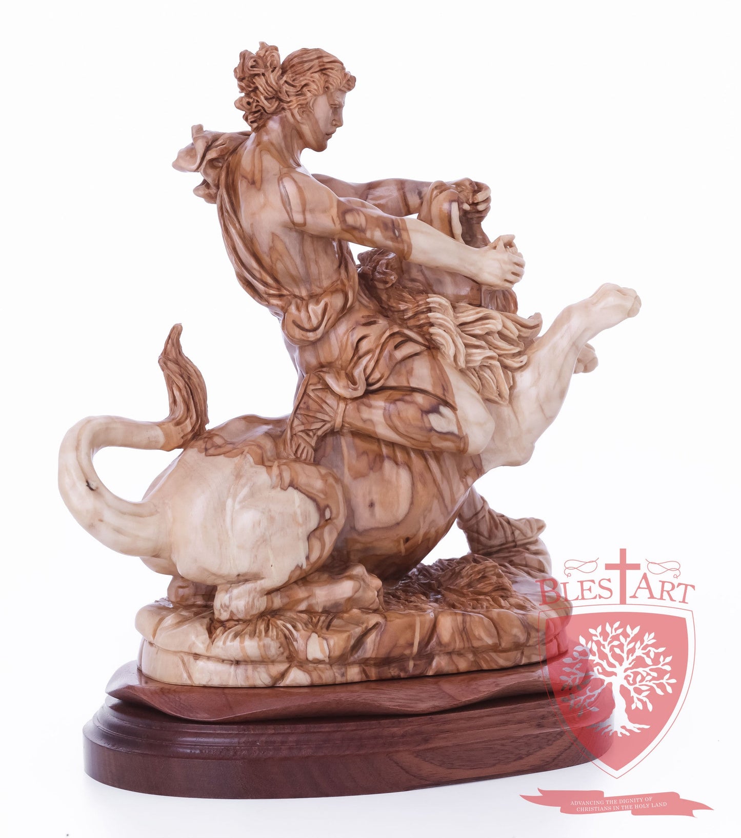 Samson on the lion, Size: 8.5" 5.5" 10" / 26CM