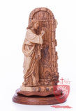 Jesus knocking at the door - Olive wood
