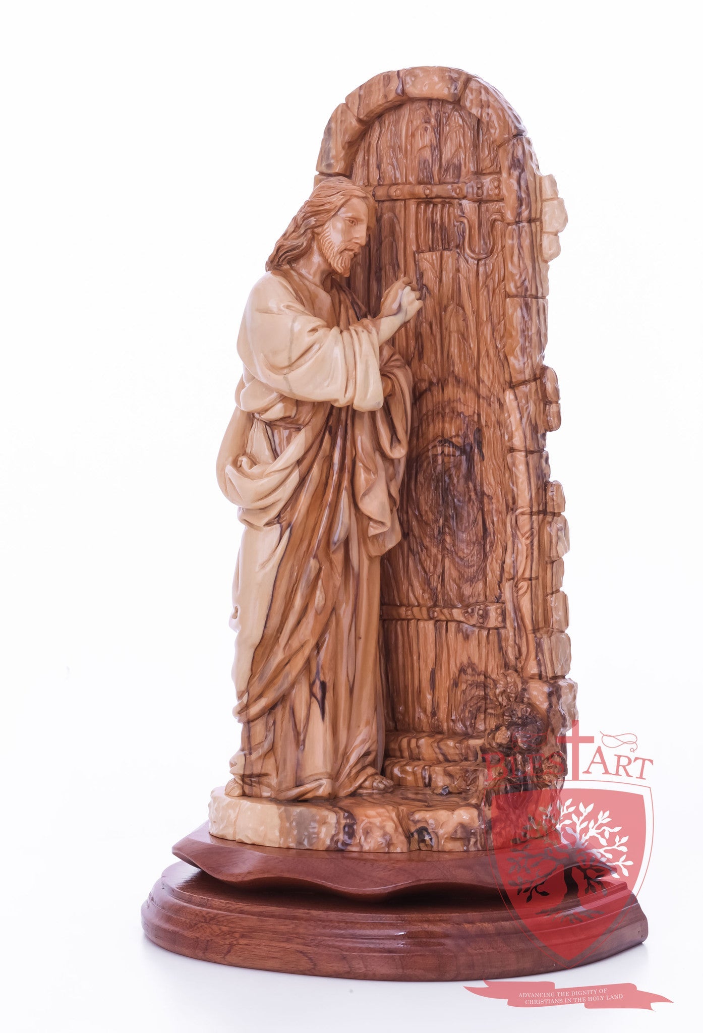 Jesus knocking at the door - Olive wood