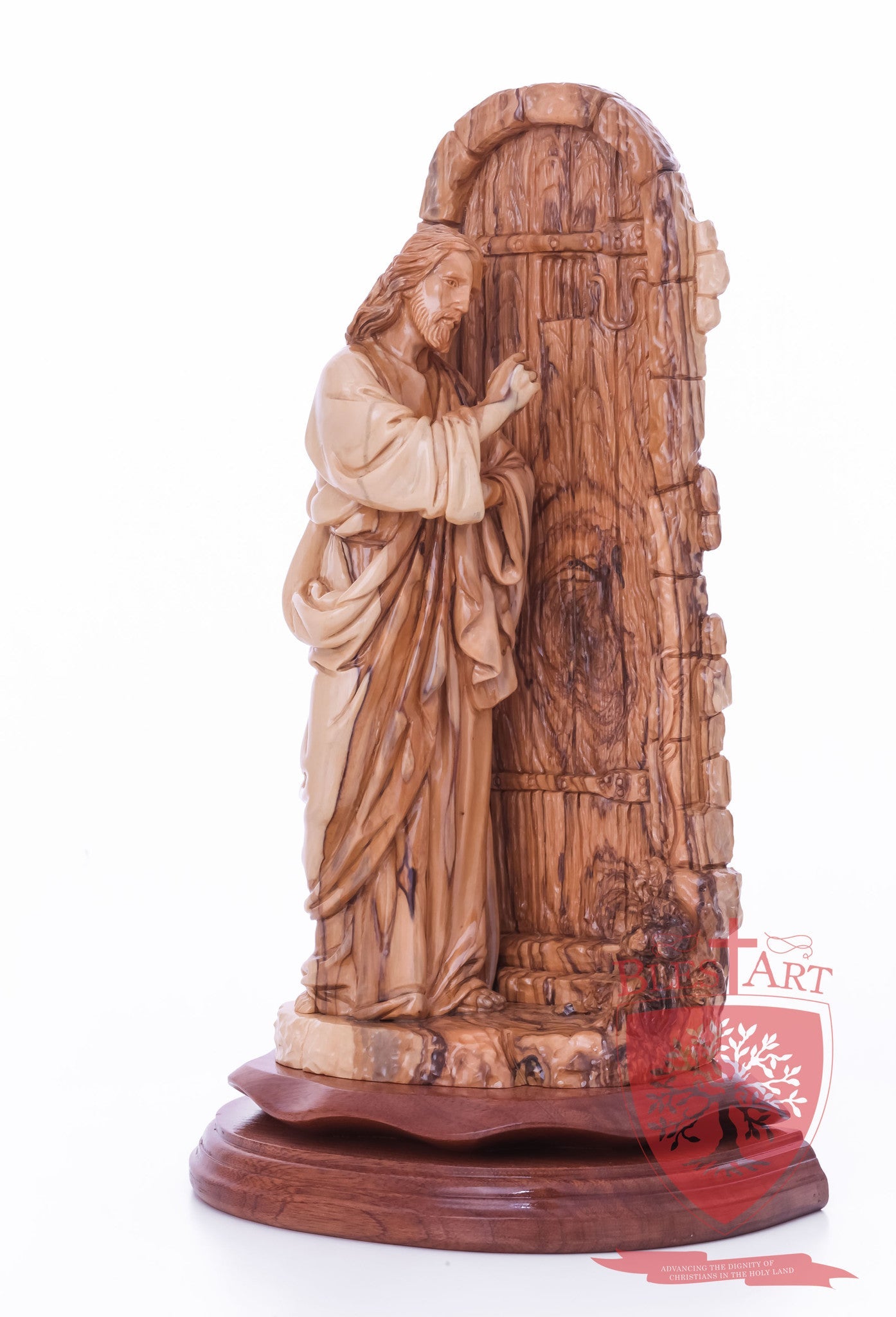 Jesus knocking at the door - Olive wood