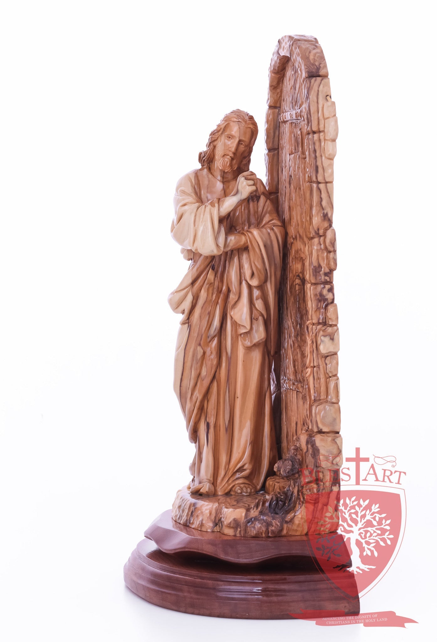Jesus knocking at the door - Olive wood