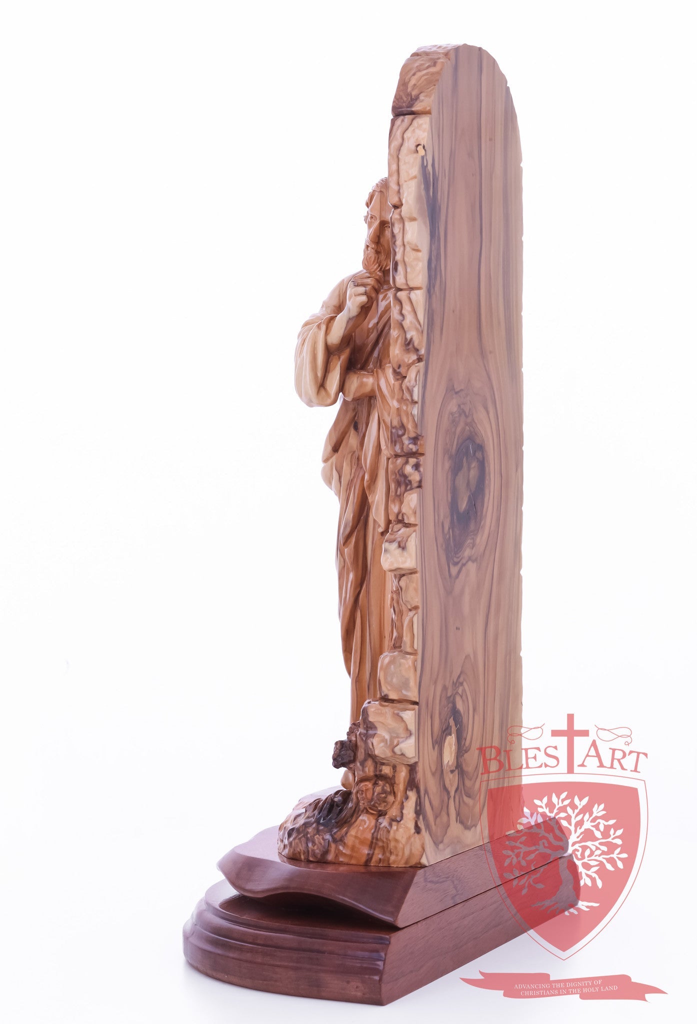 Jesus knocking at the door - Olive wood