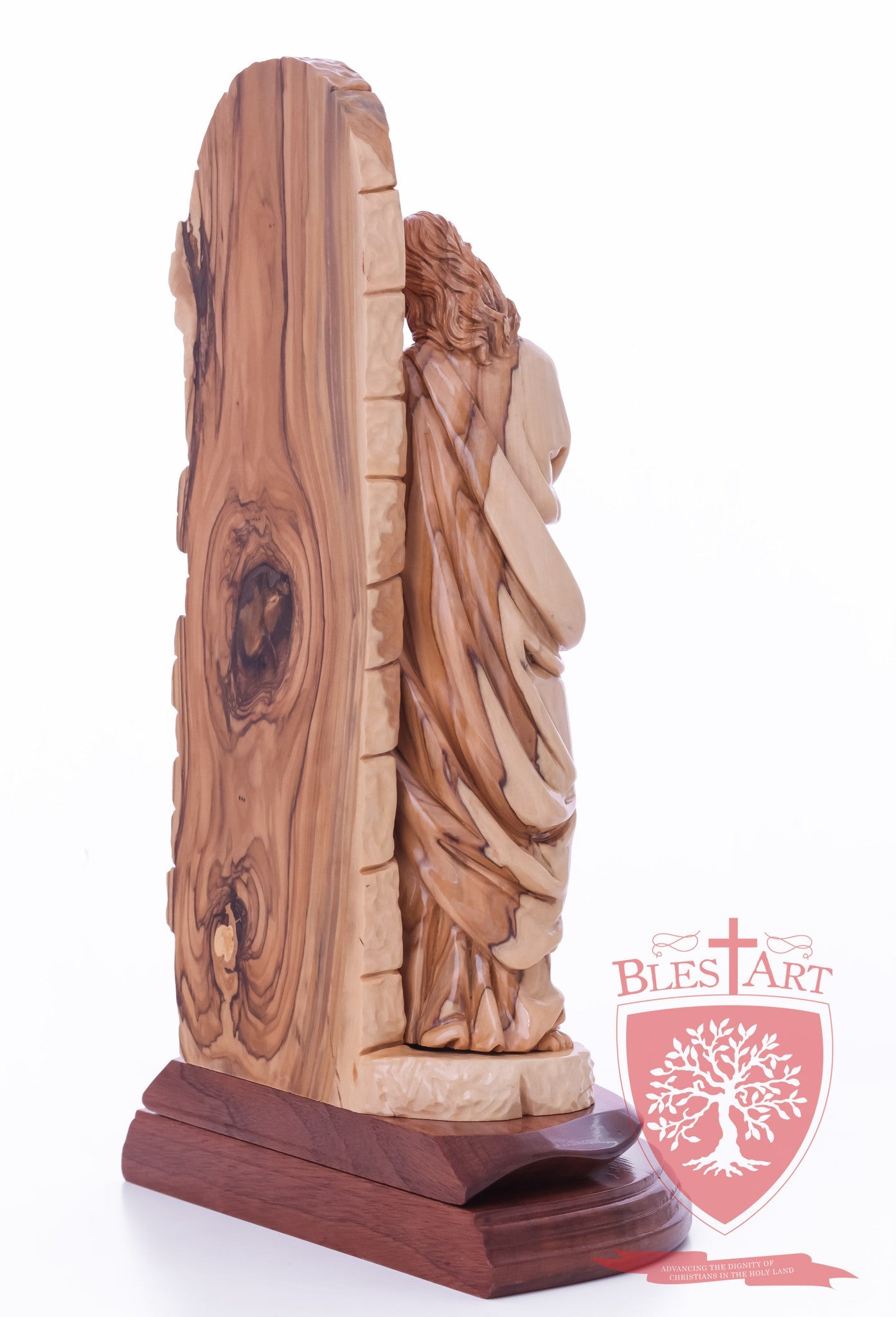Jesus knocking at the door - Olive wood