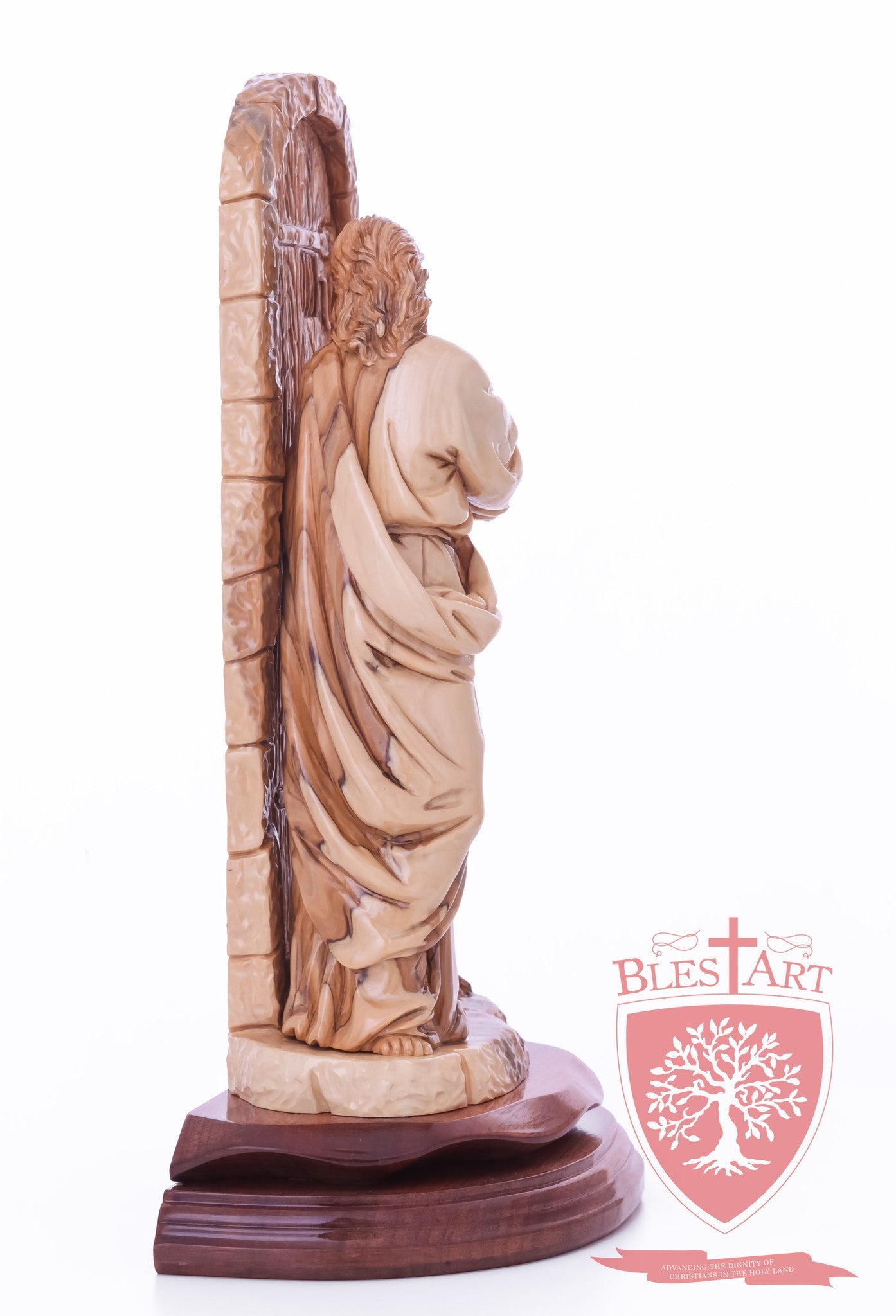 Jesus knocking at the door - Olive wood