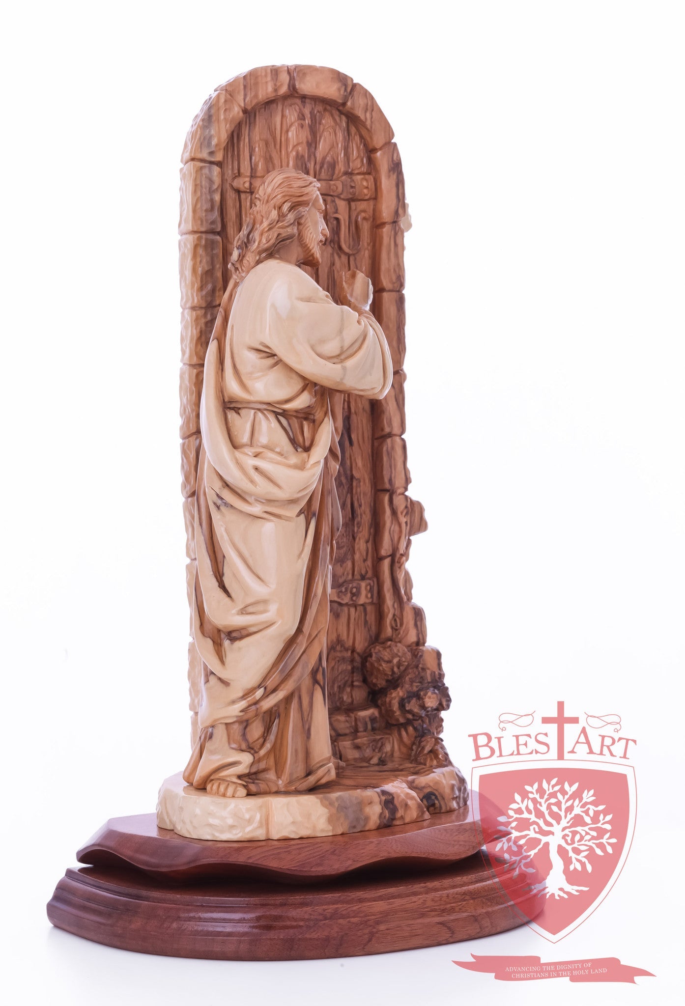 Jesus knocking at the door - Olive wood
