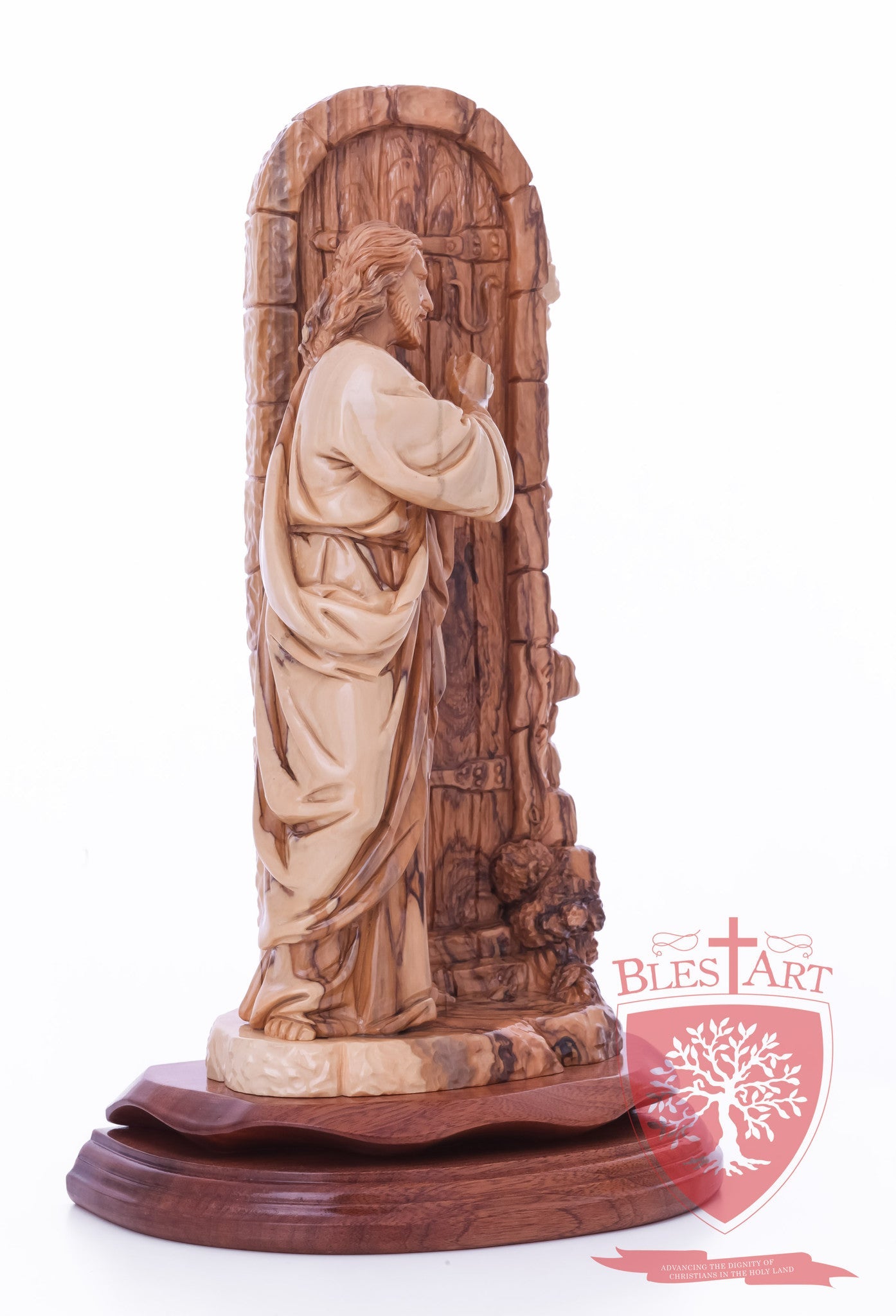 Jesus knocking at the door - Olive wood