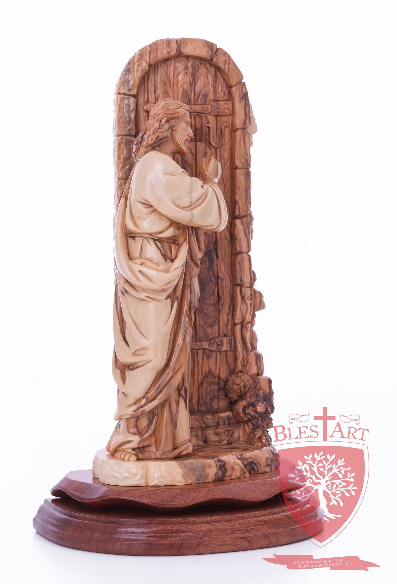 Jesus knocking at the door - Olive wood