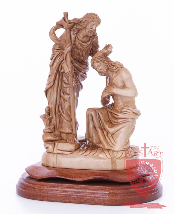 Jesus Baptism, By John The Baptist in The Jordan River, Size 9.5"/25 cm Height