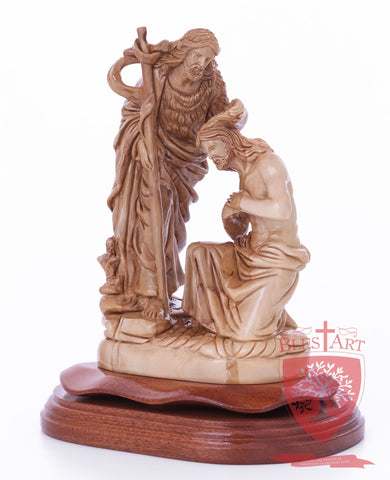 Jesus Baptism, By John The Baptist in The Jordan River, Size 9.5"/25 cm Height