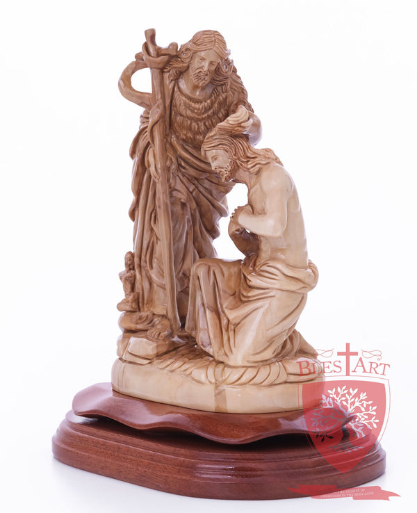 Jesus Baptism, By John The Baptist in The Jordan River, Size 9.5"/25 cm Height