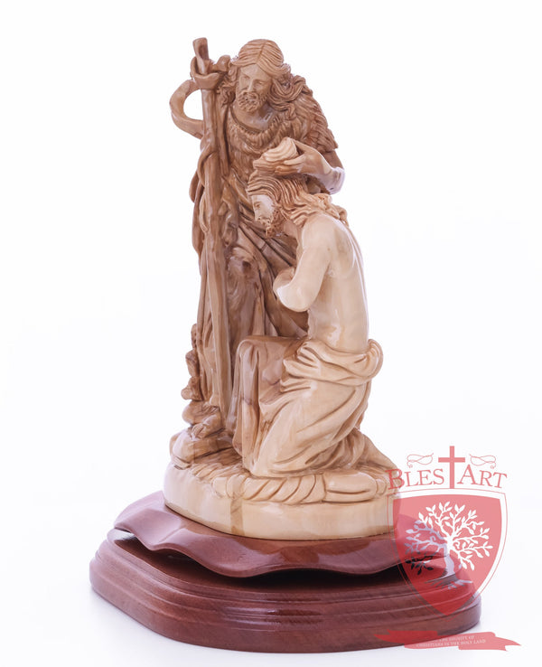 Jesus Baptism, By John The Baptist in The Jordan River, Size 9.5"/25 cm Height