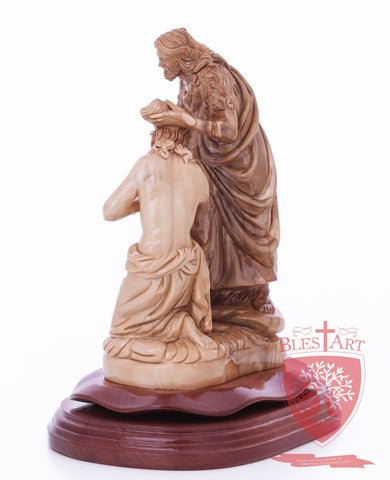 Jesus Baptism, By John The Baptist in The Jordan River, Size 9.5"/25 cm Height