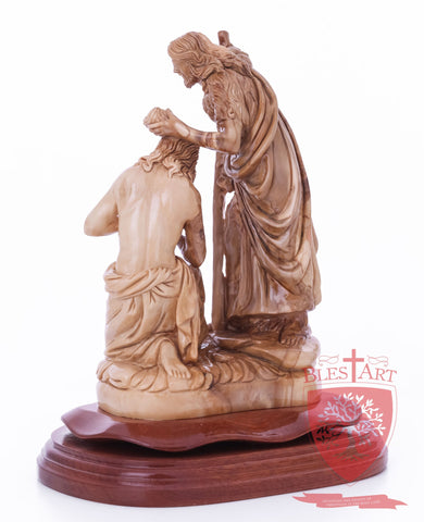 Jesus Baptism, By John The Baptist in The Jordan River, Size 9.5"/25 cm Height