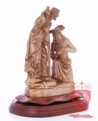 Jesus Baptism, By John The Baptist in The Jordan River, Size 9.5"/25 cm Height