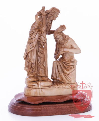 Jesus Baptism, By John The Baptist in The Jordan River, Size 9.5"/25 cm Height