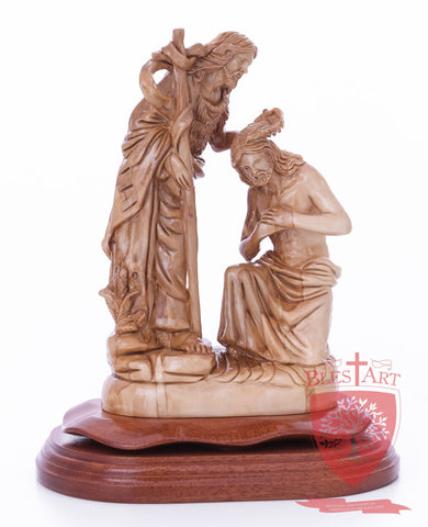 Jesus Baptism, By John The Baptist in The Jordan River, Size 9.5"/25 cm Height