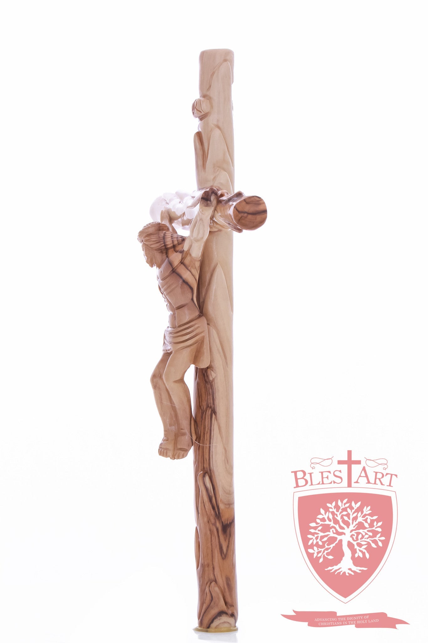 Latin Cross, with a hand Carved body, Size: 14"/ 35 cm