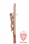 Latin Cross, with a hand Carved body, Size: 14"/ 35 cm