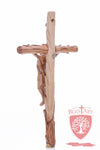 Latin Cross, with a hand Carved body, Size: 14"/ 35 cm