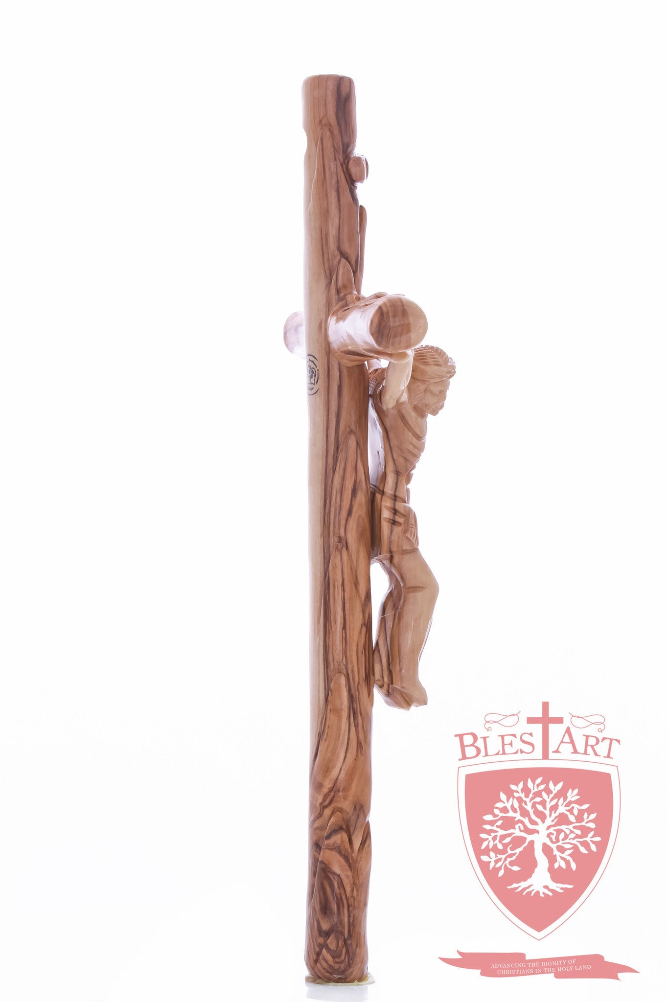 Latin Cross, with a hand Carved body, Size: 14"/ 35 cm