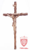 Latin Cross, with a hand Carved body, Size: 19.5"/ 49 cm