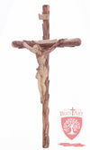 Latin Cross, with a hand Carved body, Size: 19.5"/ 49 cm