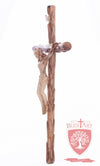 Latin Cross, with a hand Carved body, Size: 19.5"/ 49 cm