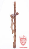 Latin Cross, with a hand Carved body, Size: 19.5"/ 49 cm