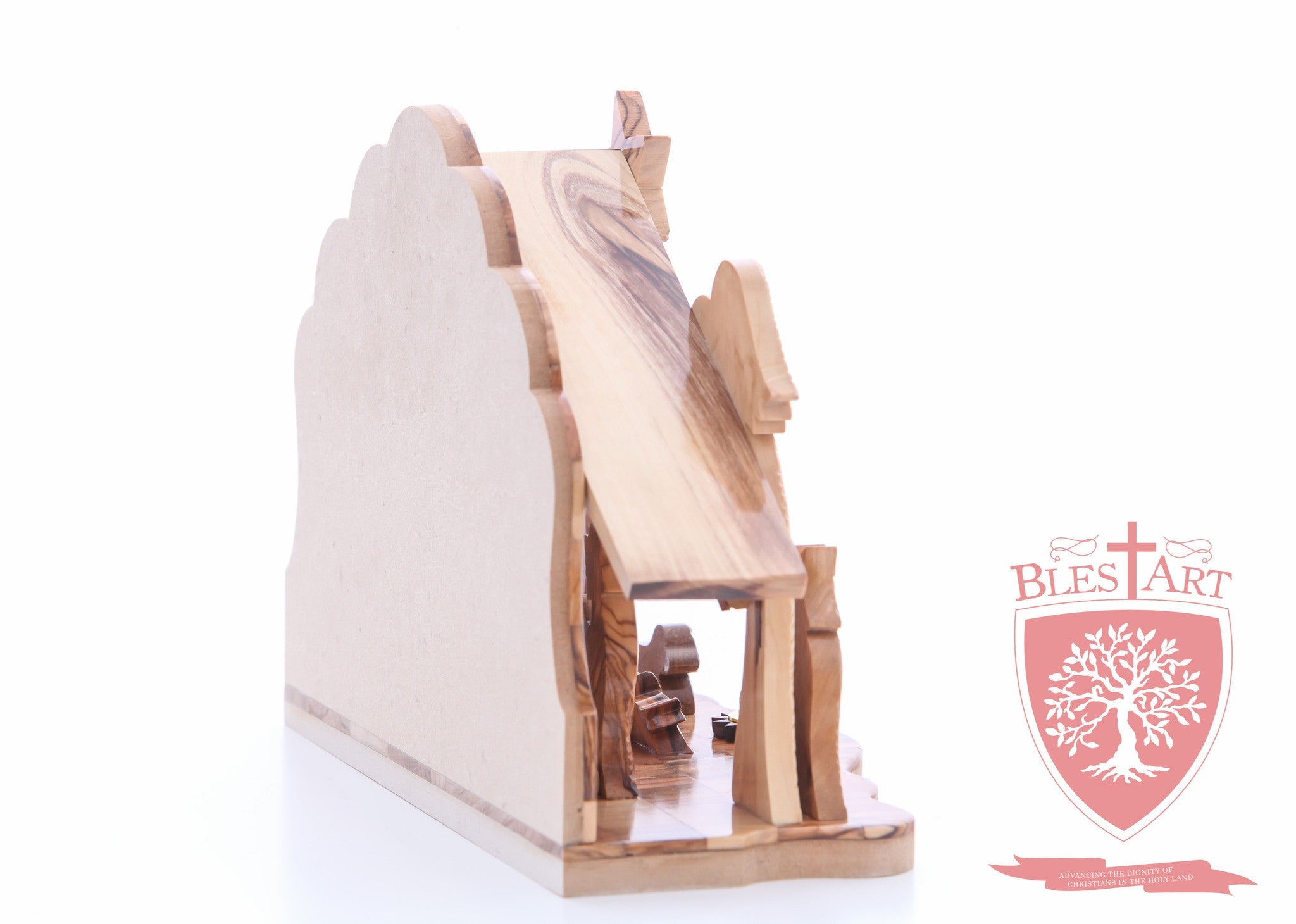 Nativity Set, with 2-d figures and Incense from the tomb of jesus Size: 9" / 25 CM