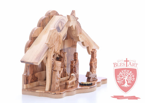 Nativity Set, with 2-d figures and Incense from the tomb of jesus Size: 9" / 25 CM