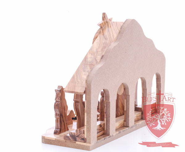 Nativity Set, with 2-D figures and Incense from the tomb of jesus. Size: 10" 5" 7.5"