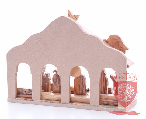 Nativity Set, with 2-D figures and Incense from the tomb of jesus. Size: 10" 5" 7.5"