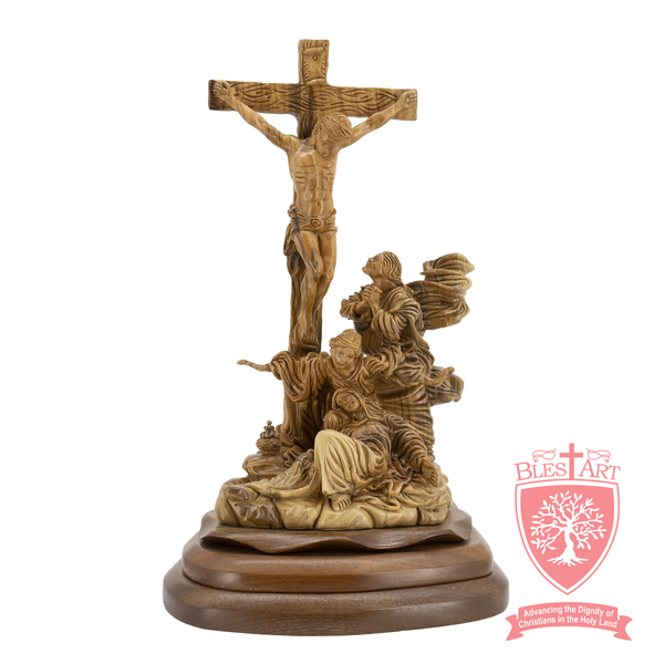 At the Feet of Jesus - Crucifixion - Olive wood