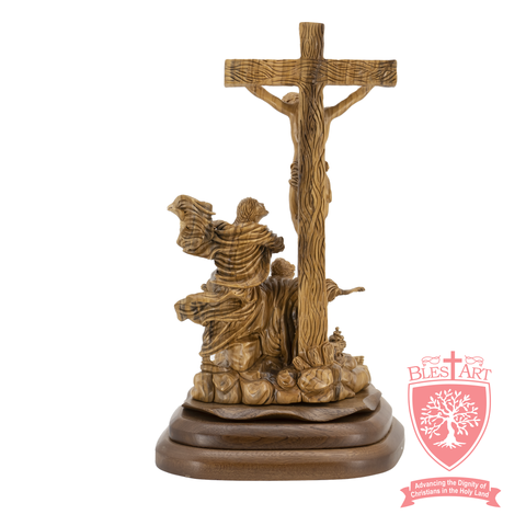 At the Feet of Jesus - Crucifixion - Olive wood