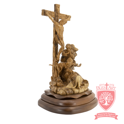 At the Feet of Jesus - Crucifixion - Olive wood