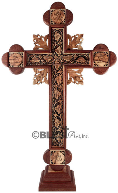 Roman Cross on Base, Cathedral Quality, Size: 23.6"/60 cm - Blest Art, Inc. 