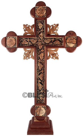 Roman Cross on Base, Cathedral Quality, Size: 23.6"/60 cm - Blest Art, Inc. 