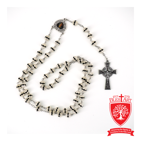 Silver Rosary, With Heart Shape Icon