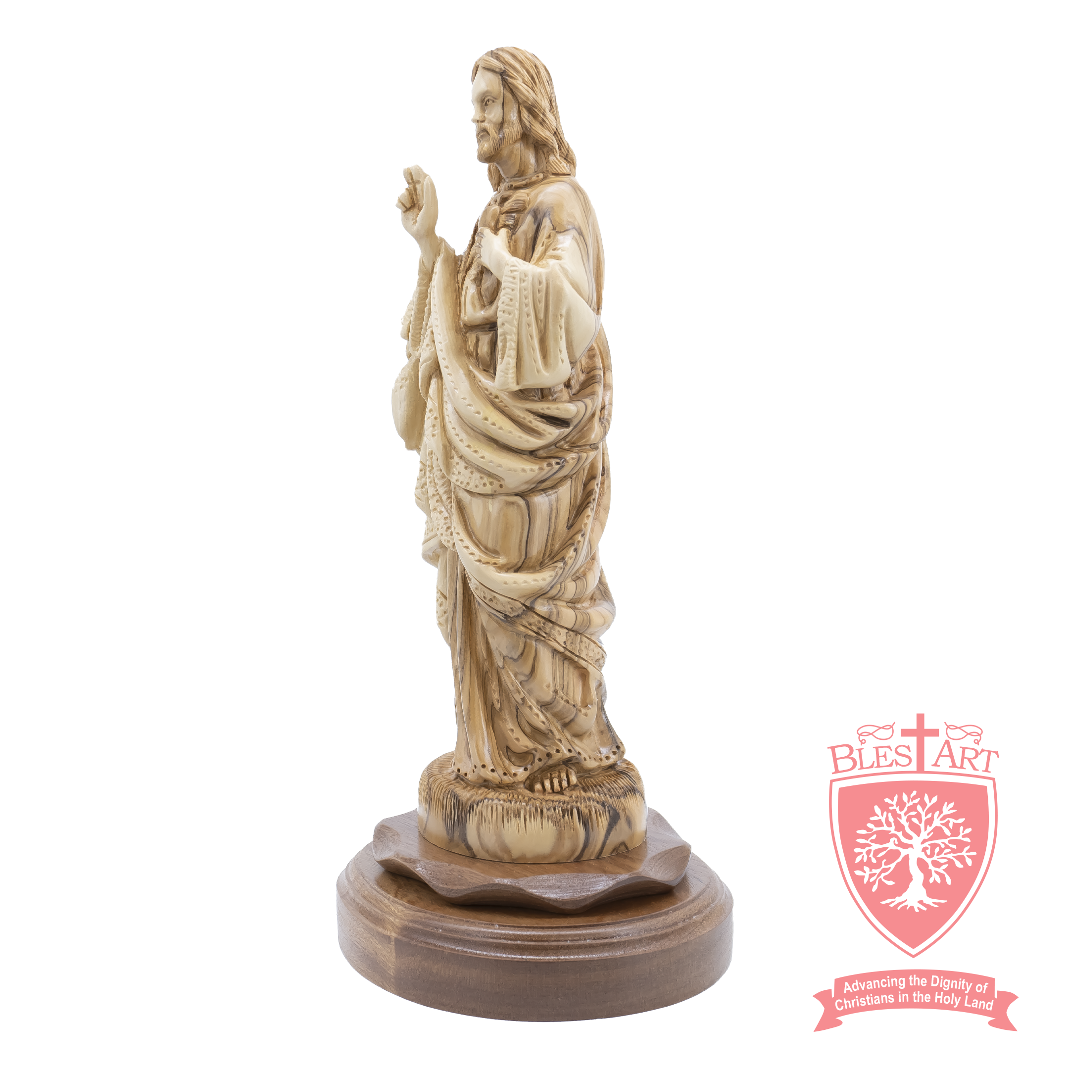 Jesus Blessing the Crowd - Olive wood