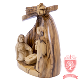 Grotto Holy Family Nativity in Olive wood