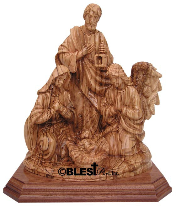Holy Family with an Angel, 9.8"/25 cm - Blest Art, Inc. 