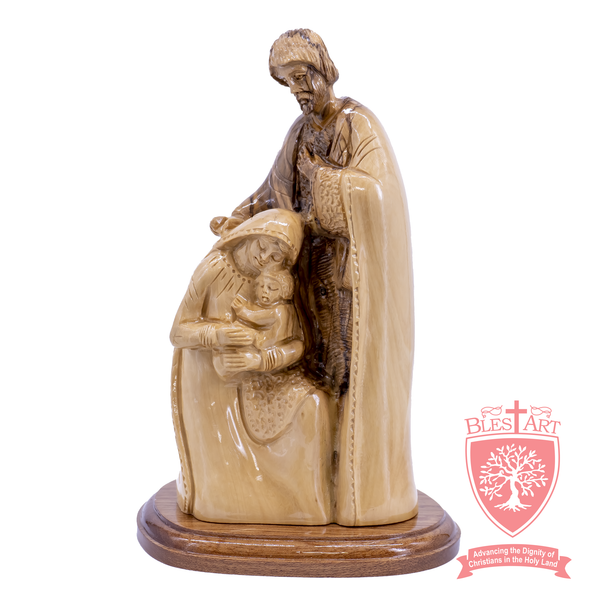 Holy Family statue - Olive wood