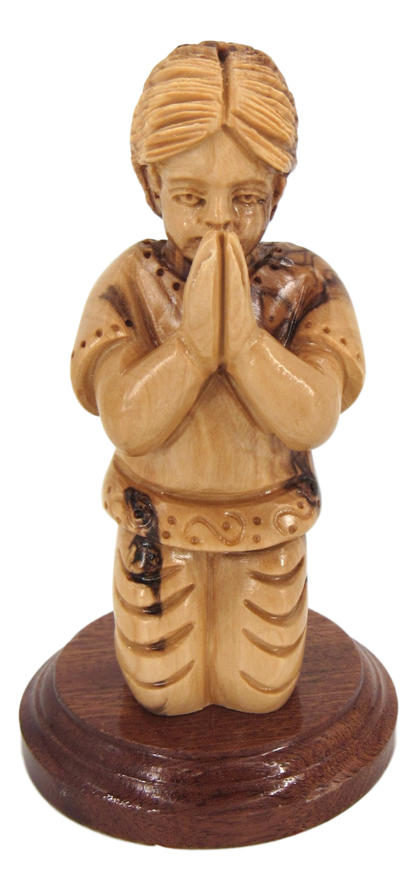 Kneeling Boy & Girl in Prayer, Size:  4.7"/12 cm Height. - Blest Art, Inc. 