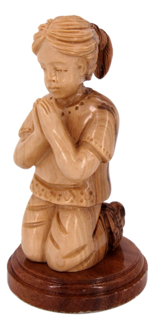 Kneeling Boy & Girl in Prayer, Size:  4.7"/12 cm Height. - Blest Art, Inc. 