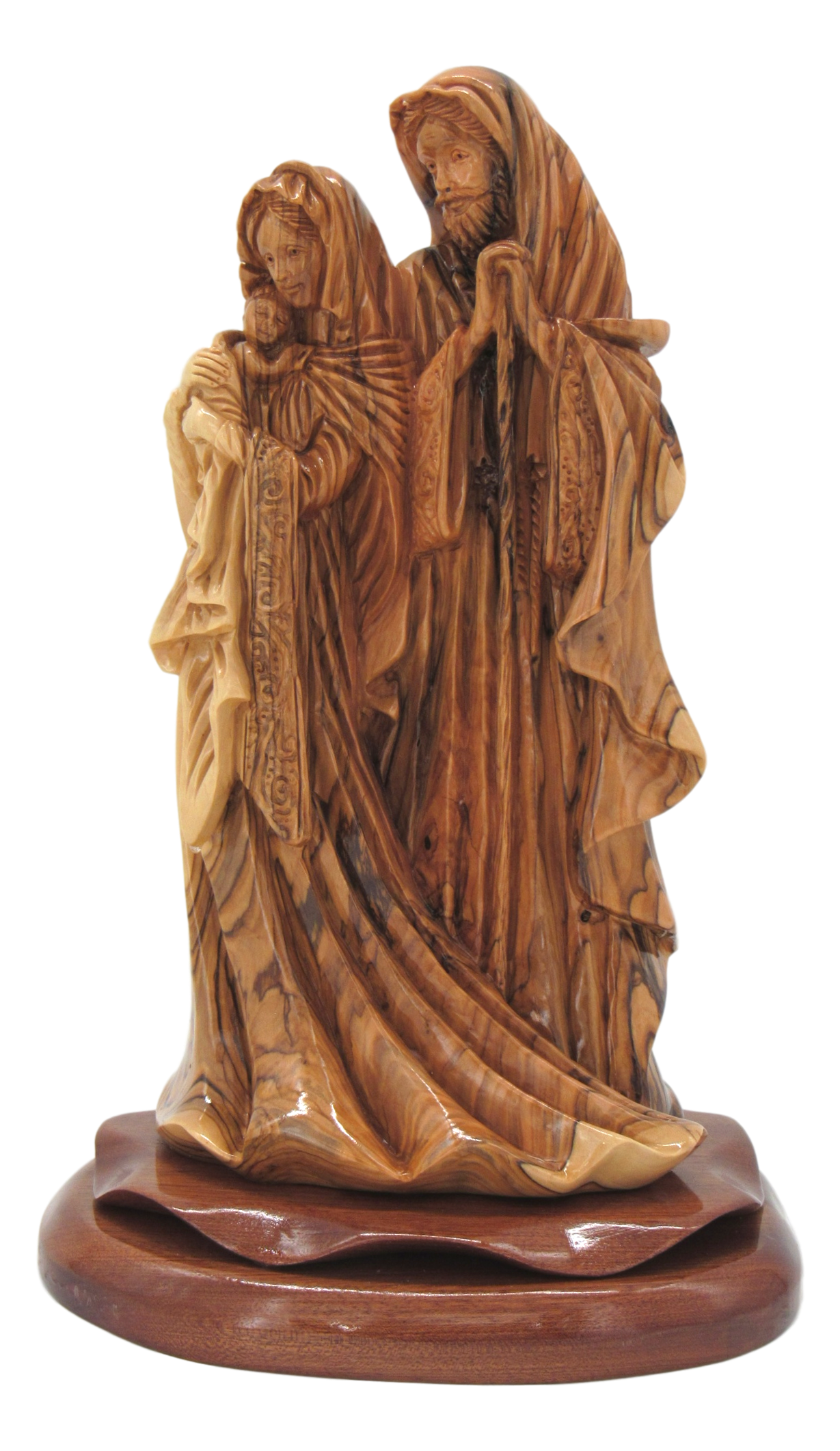 Artistic Holy Family - Olive wood